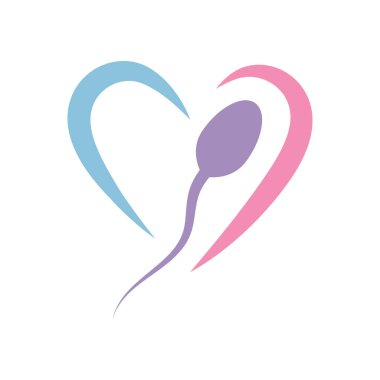 Sperm logo illüstrasyon vektörü düz tasarım şablonu