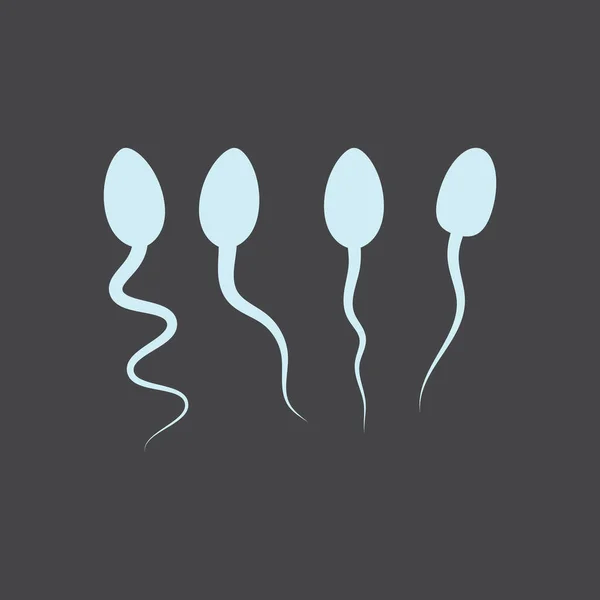 Sperm Logo Illüstrasyon Vektörü Düz Tasarım Şablonu — Stok Vektör