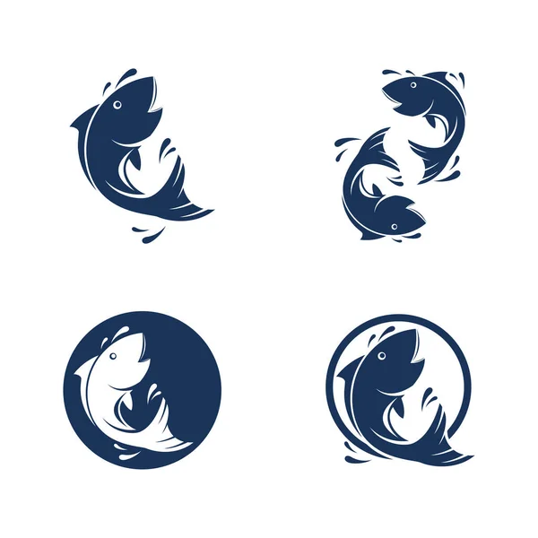Balık Ilüstrasyon Logo Vektör Şablonu — Stok Vektör