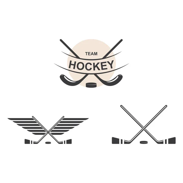 Logo Hockey Vector Diseño Plano — Vector de stock