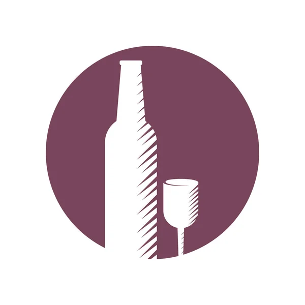 Логотип Вина Иллюстрация Плоский Дизайн Шаблон — стоковый вектор
