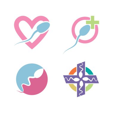 Sperm logo illüstrasyon vektörü düz tasarım şablonu