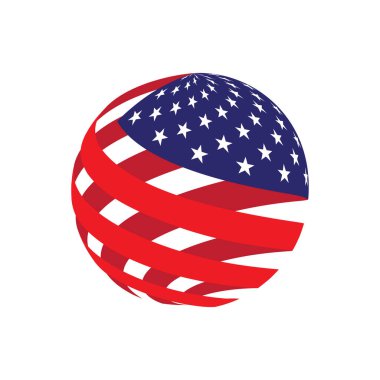 Amerikan bayrağı illüstrasyon vektör tasarım şablonu