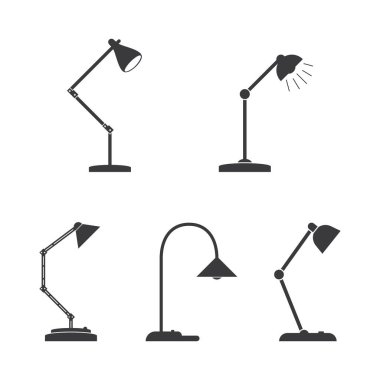 Masa lambası ikonu vektör düz tasarımı