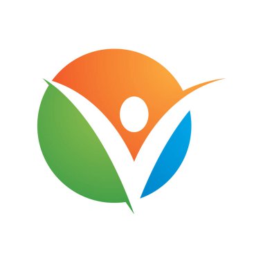 Sağlıklı Yaşam insanları logo şablon tasarımı