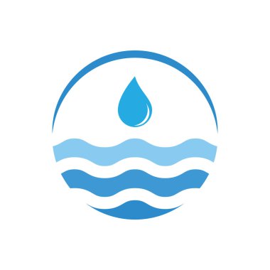 Su Dalgası illüstrasyon logo vektör tasarımı