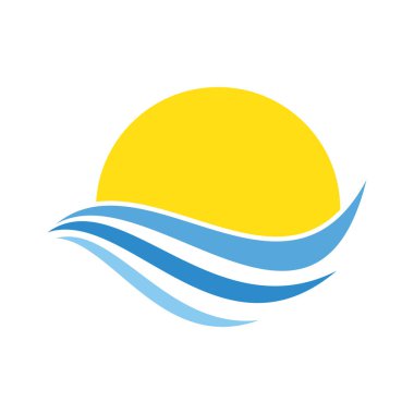 Su Dalgası illüstrasyon logo vektör tasarımı