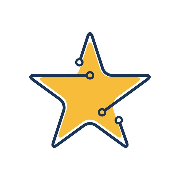 Star Tech Logo Vettoriale Design Piatto — Vettoriale Stock
