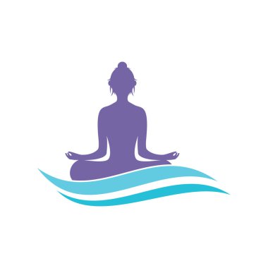 Meditasyon yoga logosu vektör simgesi tasarımı