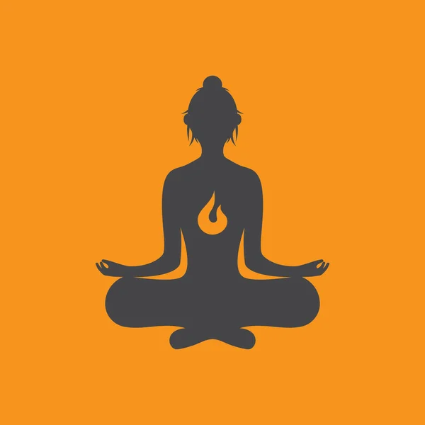 Meditación Yoga Logo Plantilla Vector Icono Diseño — Archivo Imágenes Vectoriales