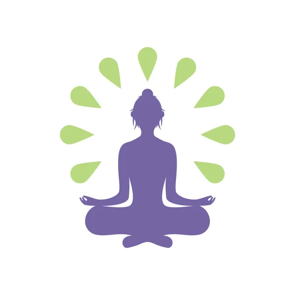 Meditation Yoga Logo Skabelon Vektor Ikon Design – Stock-vektor