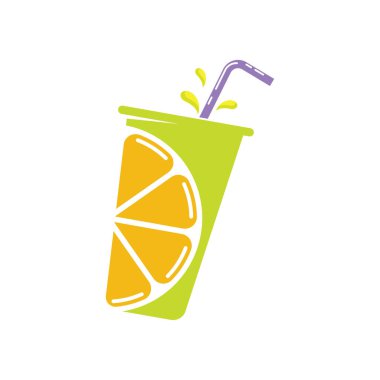 Meyve suyu taze içecek marka vektör düz tasarım şablonu