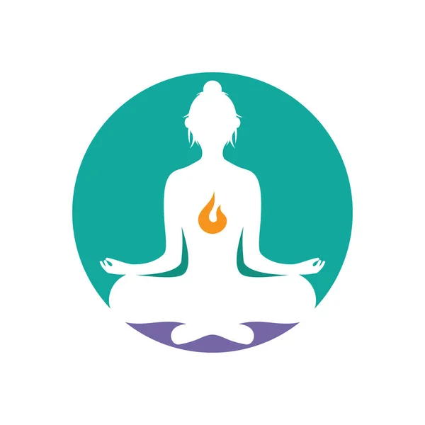 Meditation Yoga Logo Skabelon Vektor Ikon Design – Stock-vektor