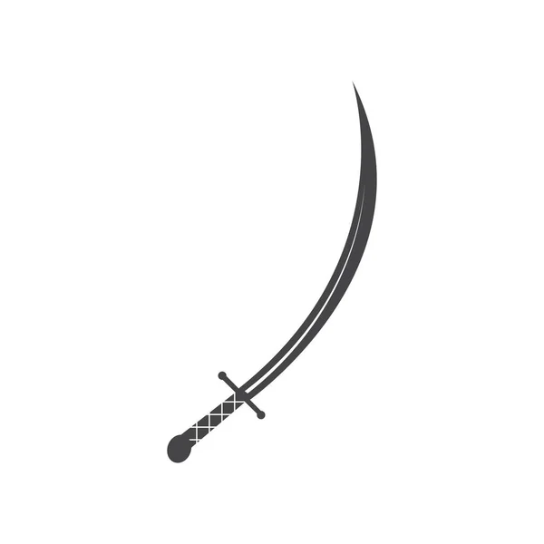 Icono Espada Ilustración Logo Vector Diseño Plano — Archivo Imágenes Vectoriales