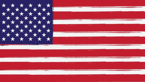 American Flag Illustration Vector Flat Design Eps — ストックベクタ