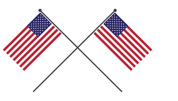 アメリカの旗のイラストベクトルフラットデザインEps — ストックベクタ