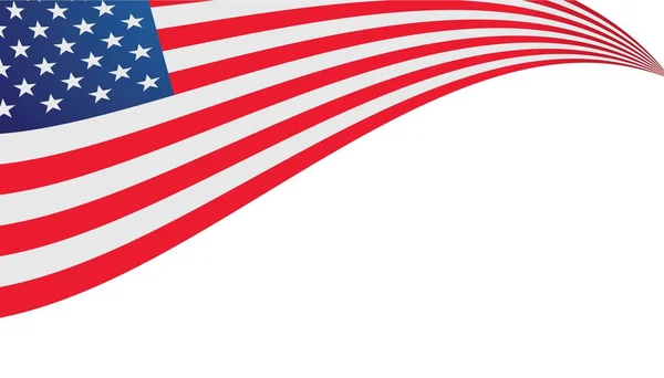Gambar Bendera Amerika Vektor Desain Rata Eps - Stok Vektor