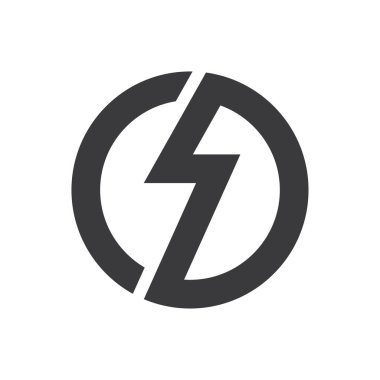 Güç yıldırımı logo vektör tasarımı