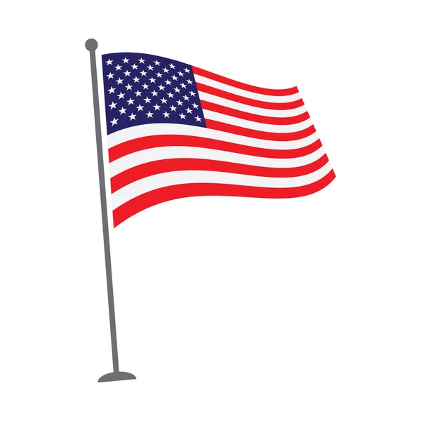 American Flag Illustration Vector Flat Design Eps — ストックベクタ