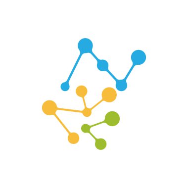 Molekül logo illüstrasyon vektör şablonu
