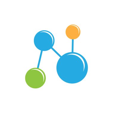 Molekül logo illüstrasyon vektör şablonu