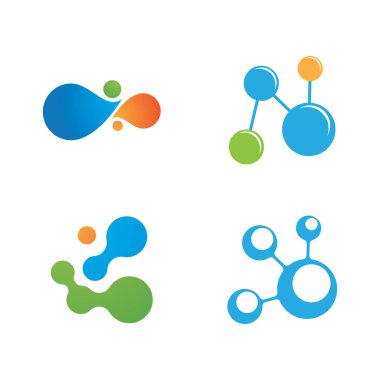 Molekül logo illüstrasyon vektör şablonu