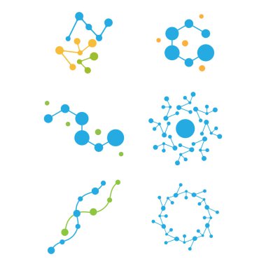 Molekül logo illüstrasyon vektör şablonu