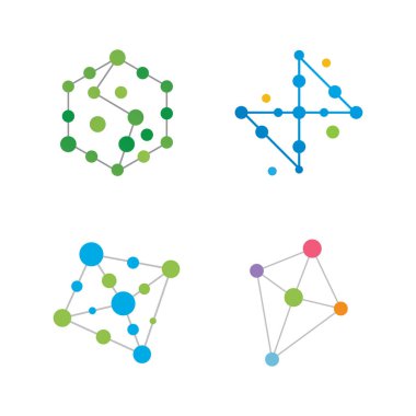 Molekül logo illüstrasyon vektör şablonu
