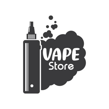 Buhar veya vape logosu düz tasarım şablonu