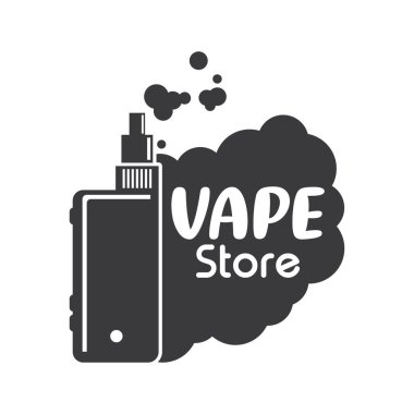 Buhar veya vape logosu düz tasarım şablonu