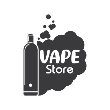 Buhar veya vape logosu düz tasarım şablonu