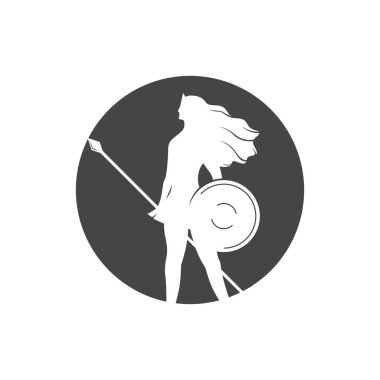 Athena logo vektör çizimi düz tasarım şablonu
