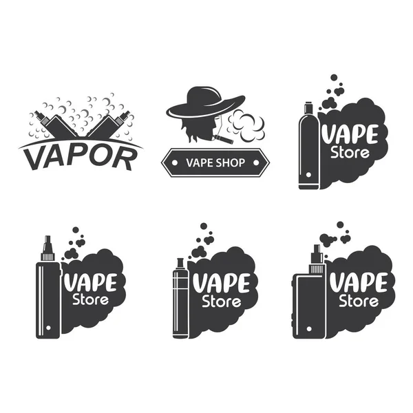 Vapor Vape Logo Illustration Flat Design Template - Stok Vektor