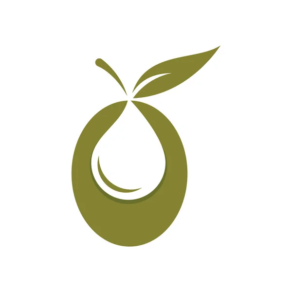 Modèle Logo Olive Vecteur Plat Design — Image vectorielle
