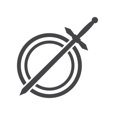 Kılıç simgesi illüstrasyon logo vektörü düz tasarım