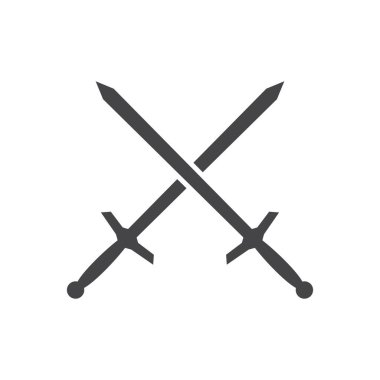 Kılıç simgesi illüstrasyon logo vektörü düz tasarım