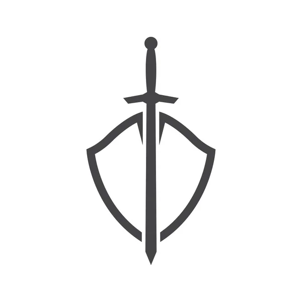Рисунок Меча Векторный Дизайн Логотипа — стоковый вектор
