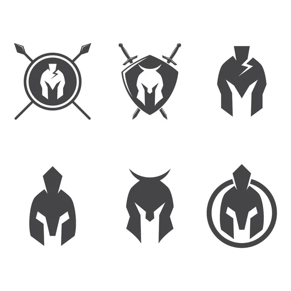 Векторный Дизайн Логотипа Спартанского Шлема — стоковый вектор