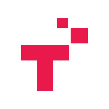 Modern T Initial, letter, alphabet font logo vector design