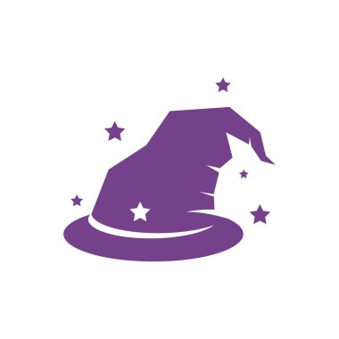 Wizard cap icon character logo vector template