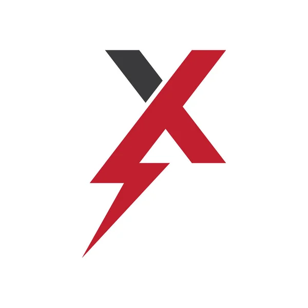 Letter Initial Power Lightning Logo Vector Design — Vetor de Stock