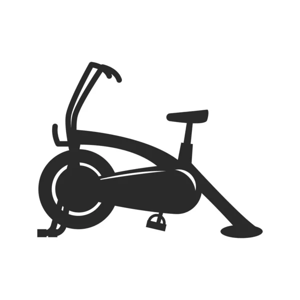 Exercise Bicycle Fitness Icon Flat Design — Archivo Imágenes Vectoriales