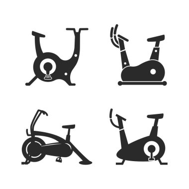 Exercise bicycle fitness icon flat design