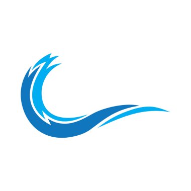 Su Dalgası illüstrasyon logo vektör tasarımı