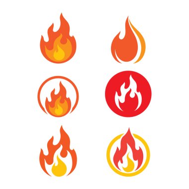 Ateş alevi logosu vektörü, yağ, gaz ve enerji logosu kavramı
