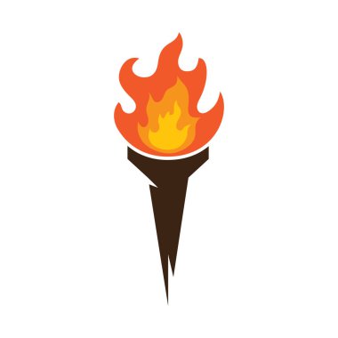 Illustration of torch fire icon flat design
