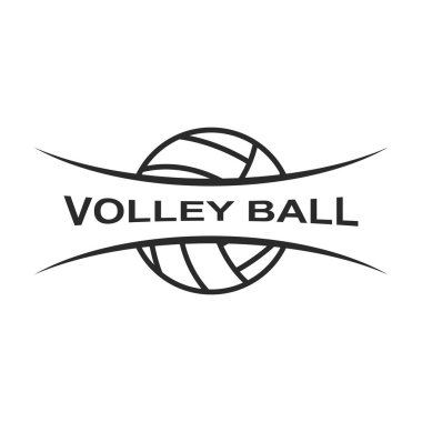 Volley ball logo vector flat design template