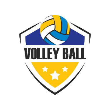 Volley ball logo vector flat design template