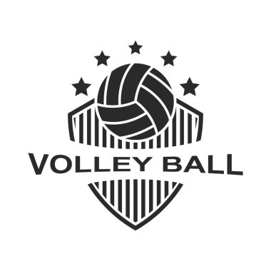 Volley ball logo vector flat design template