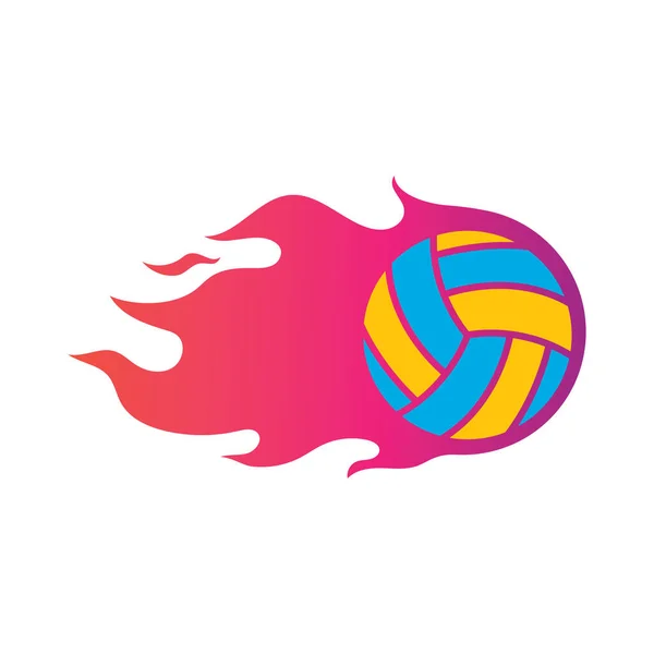 Volley ball logo vector flat design template